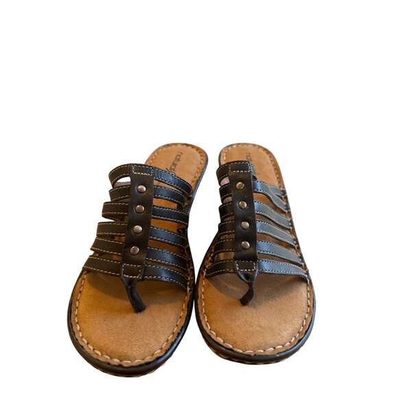 Natural Soul Size 6.5 Women’s by Naturalizer Strappy Wedge Sandals Black - Picture 6 of 14